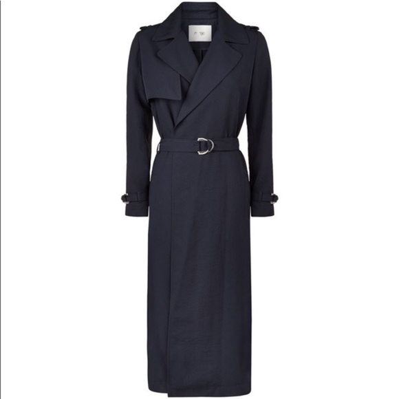 Maje Navy Blue Golti Trench Coat / Jacket Extra Long FR40 / US 8 - Picture 1 of 10